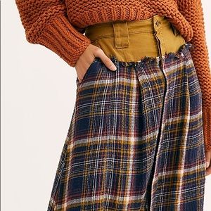 🖤Free People | Copper and Plaid Maxi Skirt!
